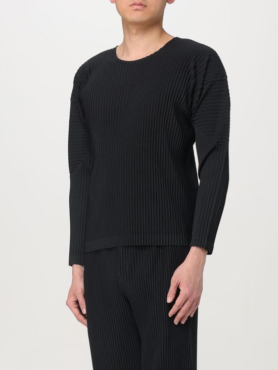 25SS 옴므 플리세 이세이 미야케 긴팔 티셔츠 HP56JK52115 BLACK DOM - HOMME PLISSE' ISSEY MIYAKE