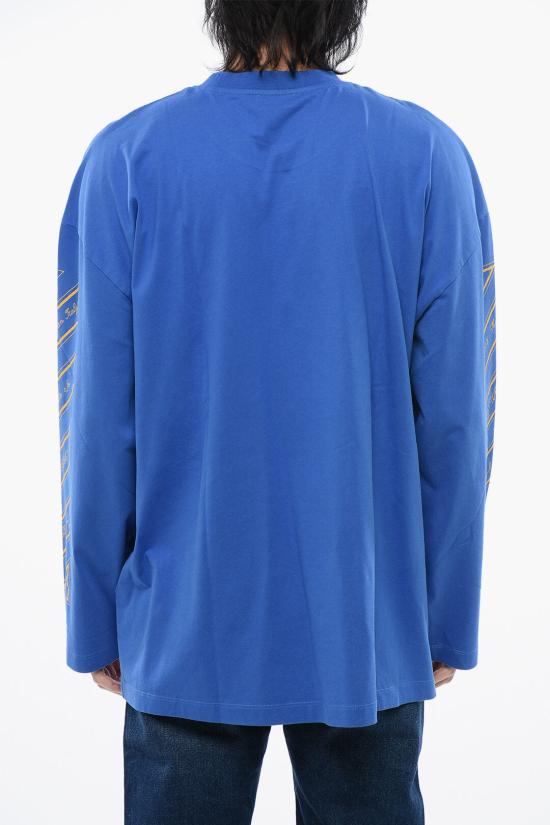  오프화이트 긴팔 티셔츠 OMAB091S24JER0034622 Blue - OFF WHITE