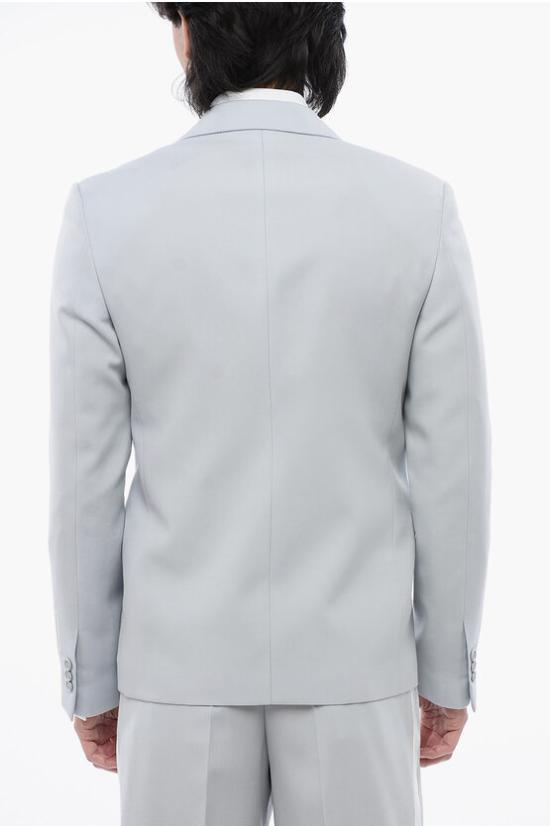  오프화이트 수트 자켓 OMEN063S24FAB0014040 Light blue - OFF WHITE