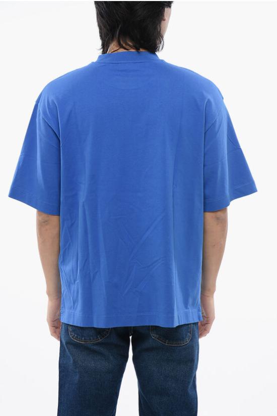  오프화이트 반팔 티셔츠 OMAA120S24JER0084622 Blue - OFF WHITE