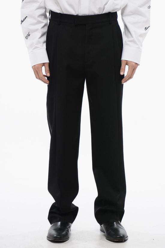  오프화이트 스트레이트 팬츠 OMCQ004S24FAB0011010 Black