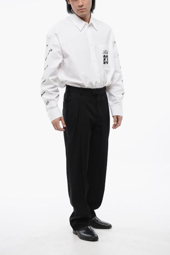  오프화이트 스트레이트 팬츠 OMCQ004S24FAB0011010 Black - OFF WHITE