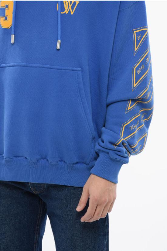  오프화이트 후드 티셔츠 OMBB085S24FLE0124622 Blue - OFF WHITE