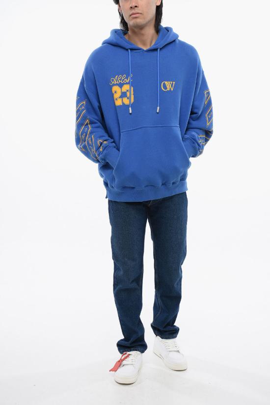  오프화이트 후드 티셔츠 OMBB085S24FLE0124622 Blue - OFF WHITE