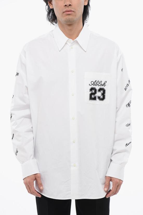  오프화이트 긴팔 셔츠 OMGE004S24FAB0020110 White