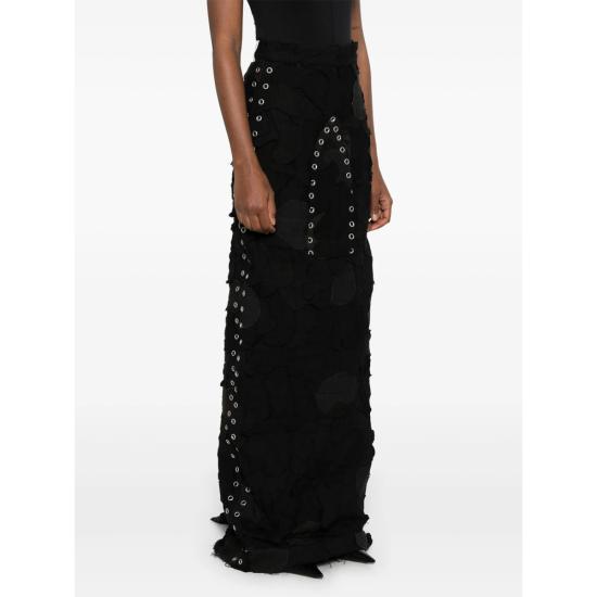 25SS 후 디싸이즈 워 롱 스커트 GROMMET ARCH COAL BLACK - WHO DECIDES WAR