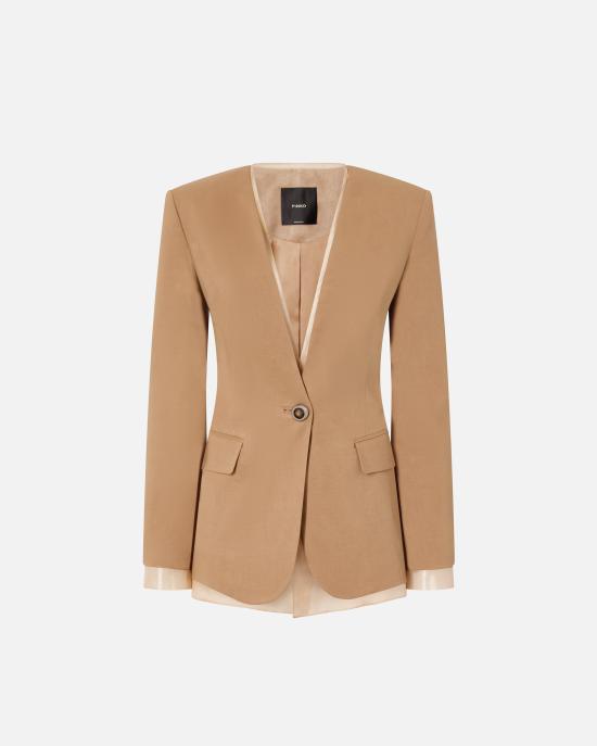 24FW 핑코 수트 자켓 104674A2EE L31 Marrone tordo - PINKO