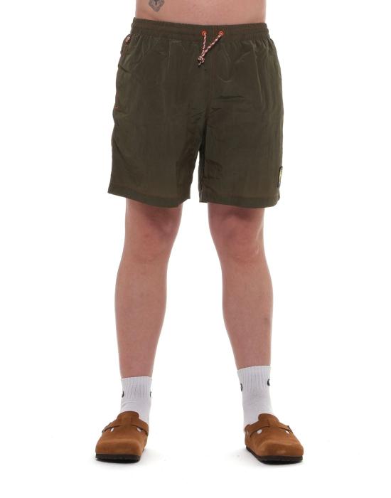  블라우어 숏팬츠 남성용 밀리터리 스타일 그린 나일론 수영 반바지 24SBLUN02507 006766 685 - BLAUER