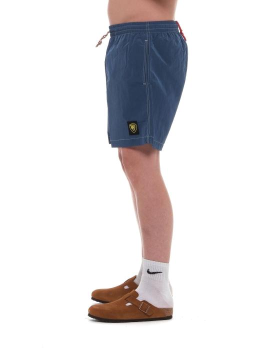  블라우어 숏팬츠 남성용 밀리터리 스타일 블루 나일론 수영 반바지 24SBLUN02507 006766 971 - BLAUER