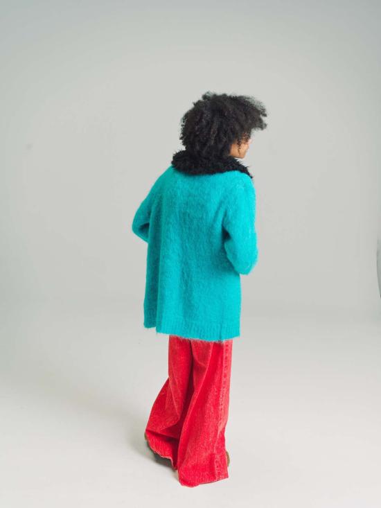  마르니 가디건 모헤어 & 울 카디건 터키석 - MARNI