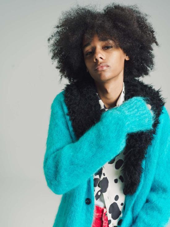  마르니 가디건 모헤어 & 울 카디건 터키석 - MARNI