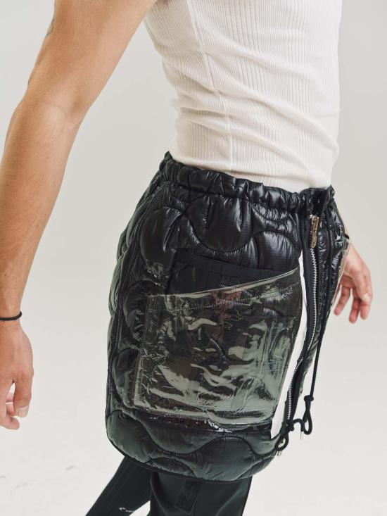  타카히로미야시타 더 솔로이스트 숏팬츠 . 나일론 퀼팅 라이너 재킷 백 블랙 - TAKAHIROMIYASHITA THE SOLOIST.