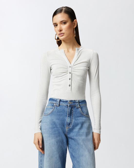 25SS 핑코 스웨터 104651A2CQ I17 Argento metallizzato - PINKO
