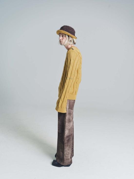  마르니 스웨터 케이블 니트 펑크  시더 옐로우 - MARNI