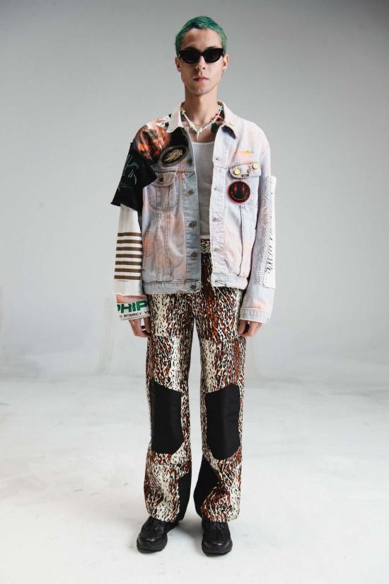  핍스 데님 자켓 Phipps 커스터마이징 펑크 데님 재킷 블루 - PHIPPS