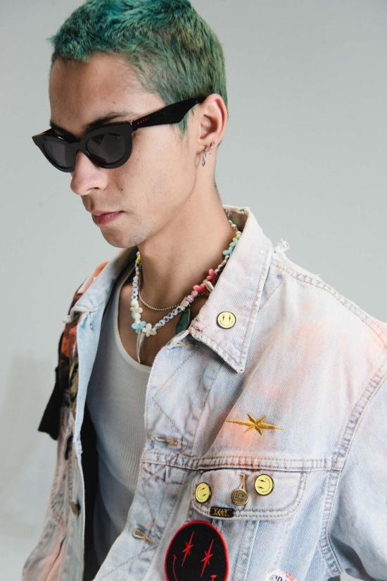  핍스 데님 자켓 Phipps 커스터마이징 펑크 데님 재킷 블루 - PHIPPS