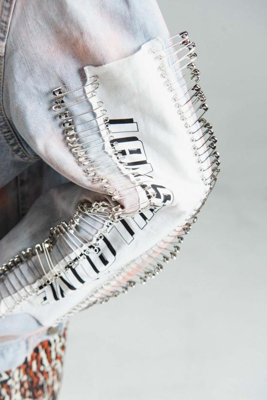  핍스 데님 자켓 Phipps 커스터마이징 펑크 데님 재킷 블루 - PHIPPS