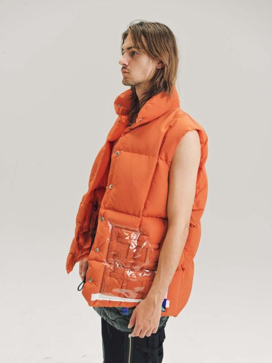  타카히로미야시타 더 솔로이스트 패딩 조끼 . 오버사이즈 마운틴  오렌지 - TAKAHIROMIYASHITA THE SOLOIST.