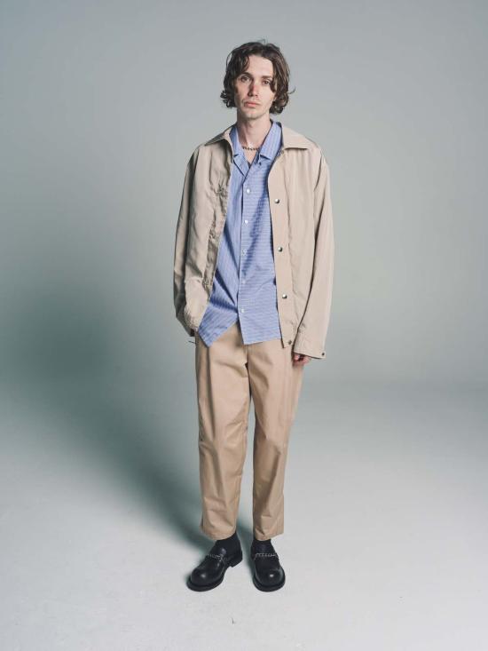  랑방 긴팔 셔츠 스냅 재킷 라이트 베이지 - LANVIN