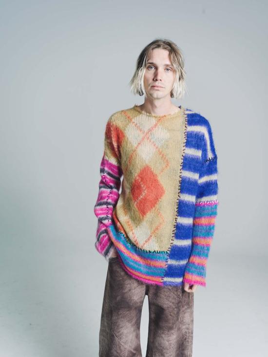  마르니 스웨터 모헤어 니트 패치워크  멀티컬러 - MARNI