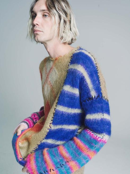  마르니 스웨터 모헤어 니트 패치워크  멀티컬러