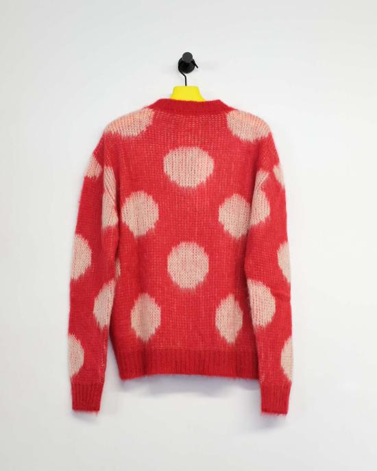 마르니 스웨터 레드 맥시 폴카 도트 점퍼 - MARNI