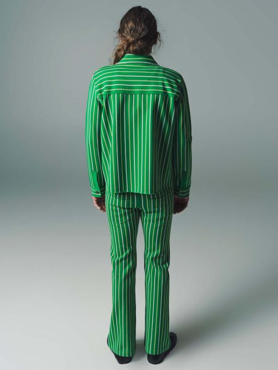  마르니 긴팔 셔츠 그린 스트라이프 테크노 니트 - MARNI