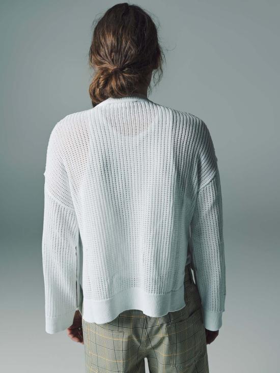  마르니 터틀넥 코튼 니트 오픈 슬릿  릴리 화이트 - MARNI