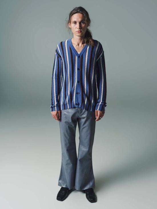  마르니 스웨터 라이트웨이트 스트라이프 코튼 카디건 - MARNI