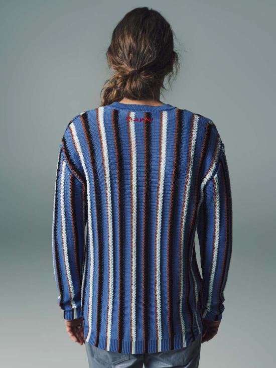  마르니 스웨터 라이트웨이트 스트라이프 코튼 카디건 - MARNI