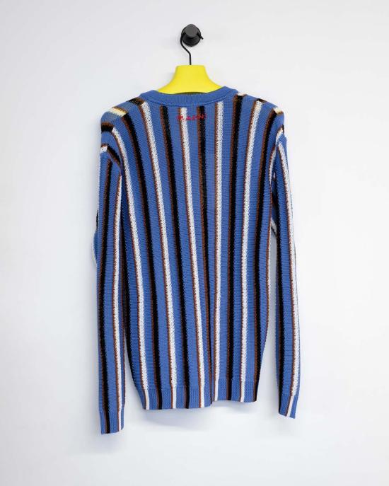  마르니 스웨터 라이트웨이트 스트라이프 코튼 카디건 - MARNI