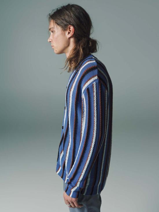  마르니 스웨터 라이트웨이트 스트라이프 코튼 카디건 - MARNI