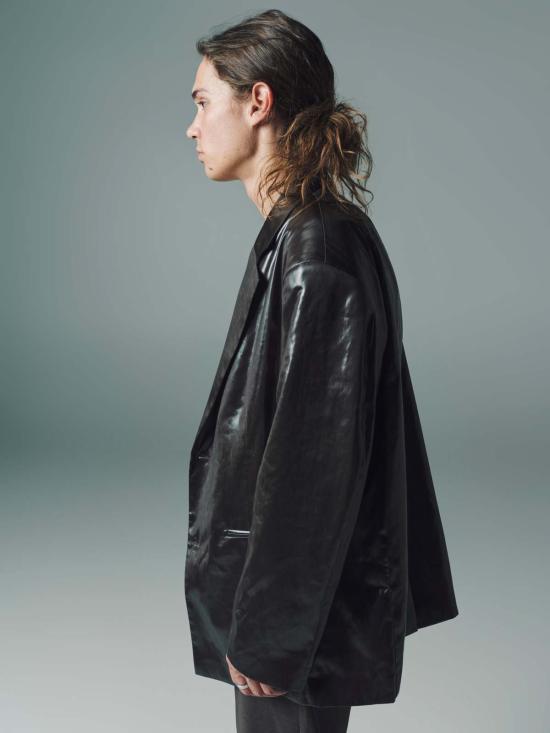  마틴로즈 가죽 자켓 마틴 로즈 웨트룩 싱글브레스트 재킷 카키 - MARTINE ROSE