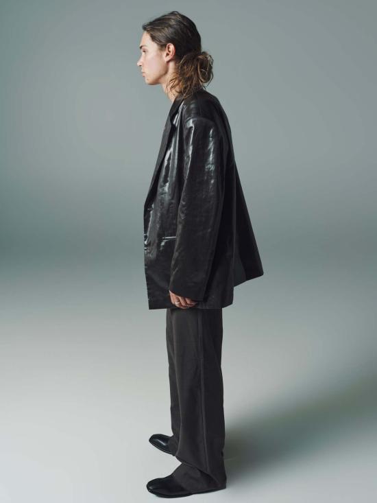  마틴로즈 가죽 자켓 마틴 로즈 웨트룩 싱글브레스트 재킷 카키 - MARTINE ROSE