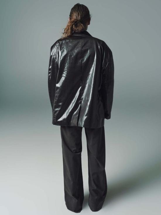  마틴로즈 가죽 자켓 마틴 로즈 웨트룩 싱글브레스트 재킷 카키 - MARTINE ROSE