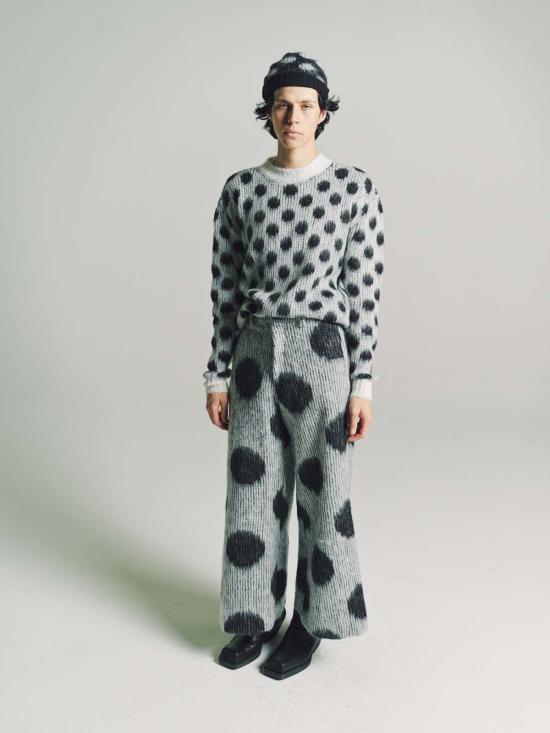  마르니 스웨터 화이트 폴카 도트 모헤어 니트 - MARNI