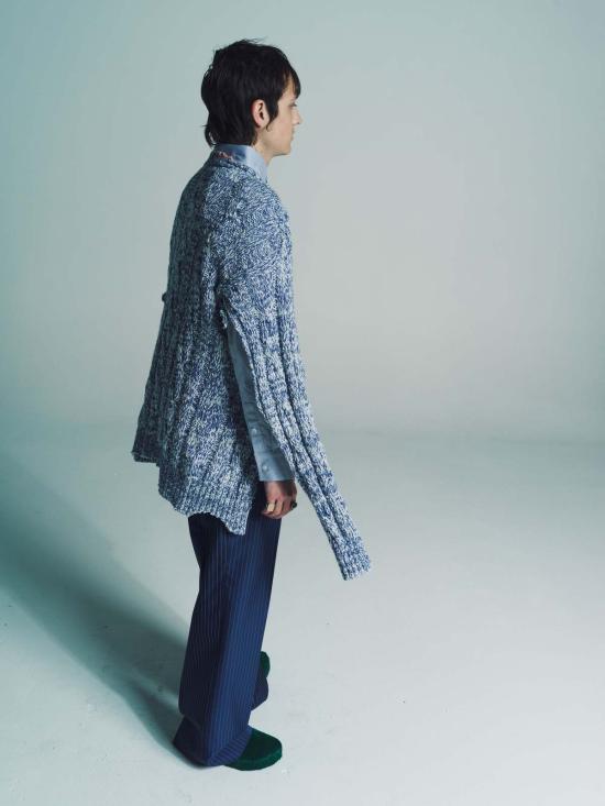  마르니 스웨터 케이블 니트 점퍼 블루 무린 - MARNI