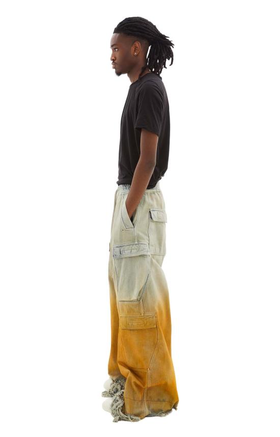  릭 오웬스 카고 팬츠 더블 카고 점보 벨라스  스카이/오렌지 - RICK OWENS