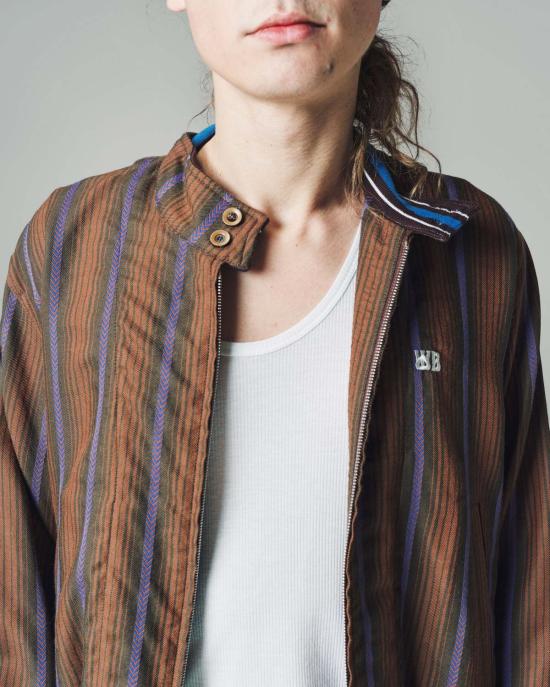  웨일즈보너 자켓 웨일즈 보너 라이프 재킷 브라운 & 블루 헤링본 울 - WALES BONNER