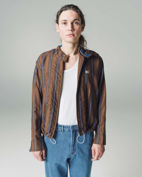  웨일즈보너 자켓 웨일즈 보너 라이프 재킷 브라운 & 블루 헤링본 울 - WALES BONNER