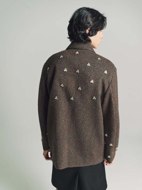  나마체코 자켓 월러 재킷 슬레이트 블루 스페클 버건디 - NAMACHEKO