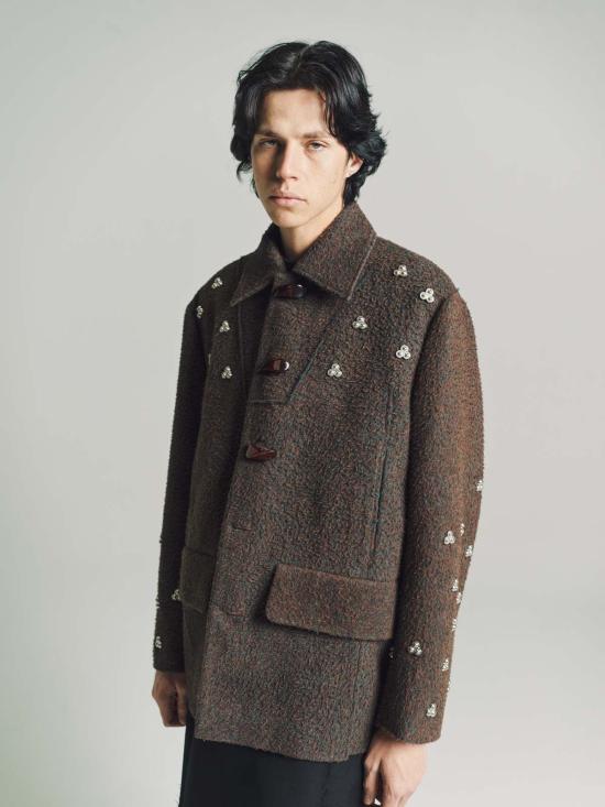  나마체코 자켓 월러 재킷 슬레이트 블루 스페클 버건디