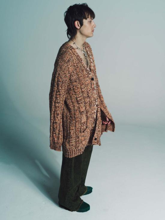  마르니 가디건 오버사이즈 니트 카디건 베이지 - MARNI