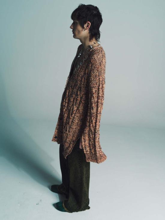  마르니 가디건 오버사이즈 니트 카디건 베이지 - MARNI