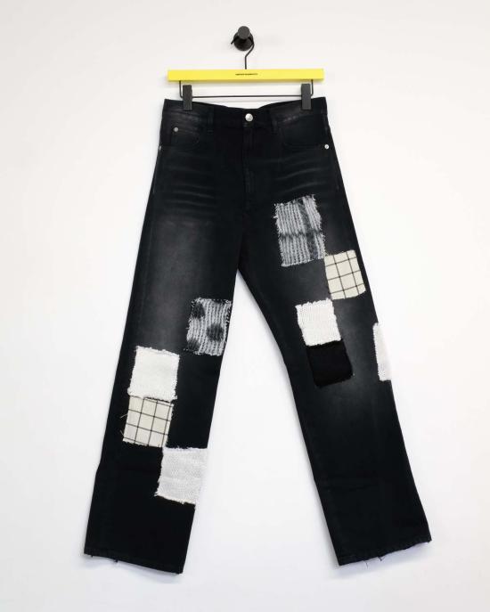  마르니 데님 팬츠 블랙워시 모헤어 패치 팬츠 - MARNI