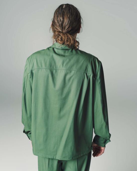  르메르 긴팔 셔츠 소프트 밀리터리 오버 스모키 그린 - LEMAIRE