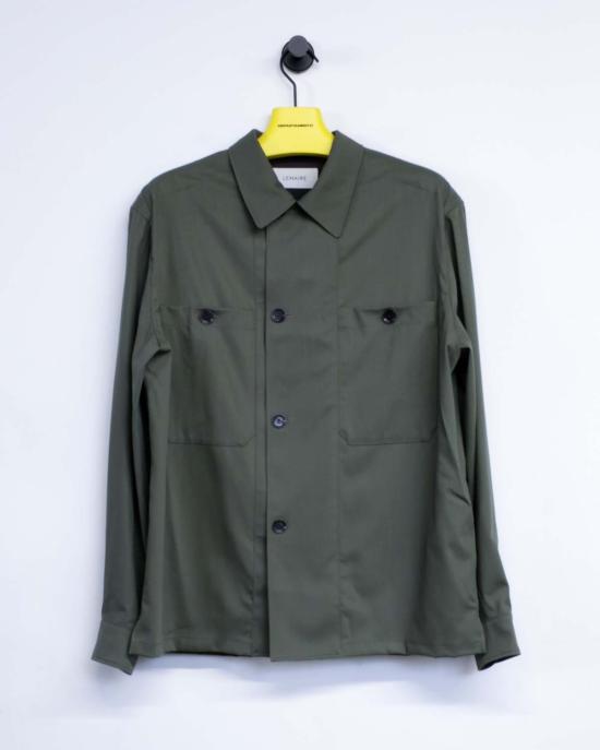 르메르 긴팔 셔츠 소프트 밀리터리 오버 스모키 그린 - LEMAIRE