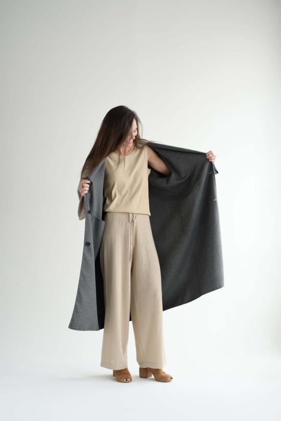  소피 드후레 코트 소피 도르 시테  오트밀/그레이 멜란지 - SOFIE D'HOORE