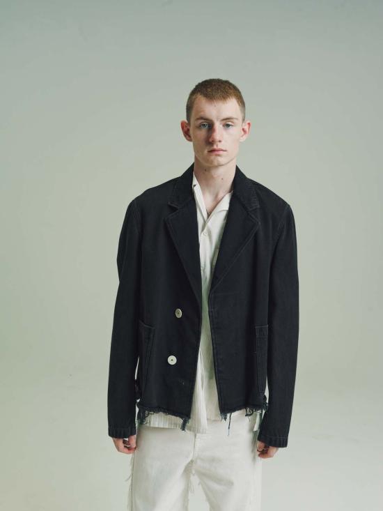  랑방 자켓 에센셜 데님 재킷 블랙 - LANVIN