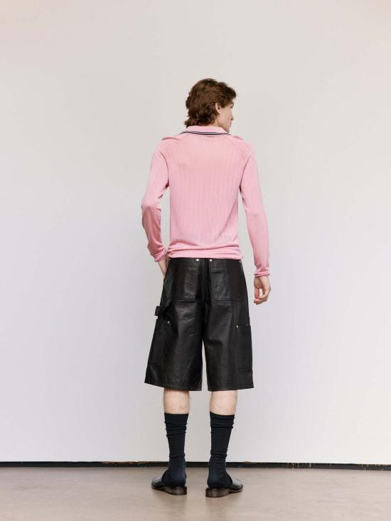  웨일즈보너 민소매 티셔츠 웨일즈 보너 루츠 폴로 셔츠 핑크 & 네이비 - WALES BONNER